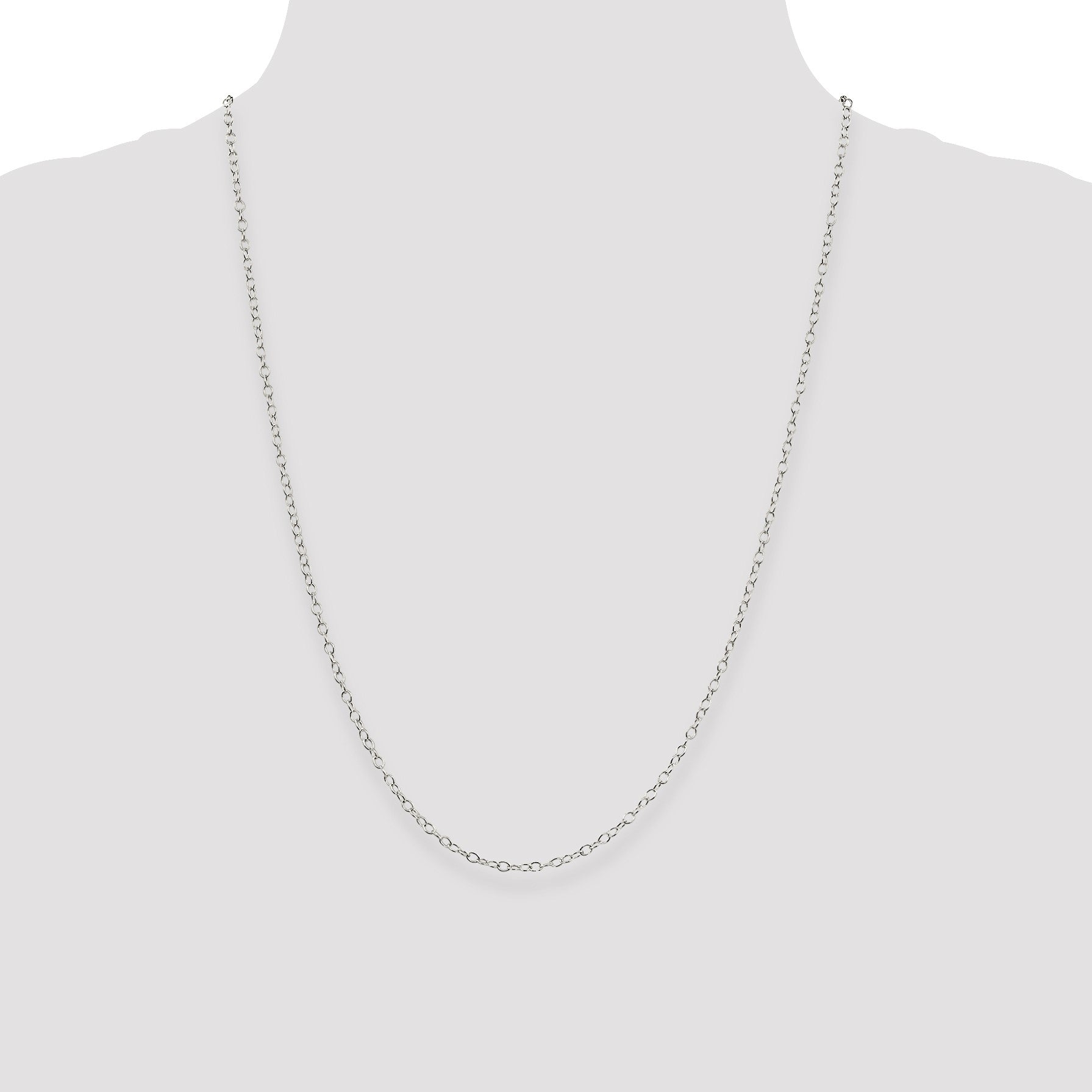 Sterling Silver 2.25mm Oval Cable Chain