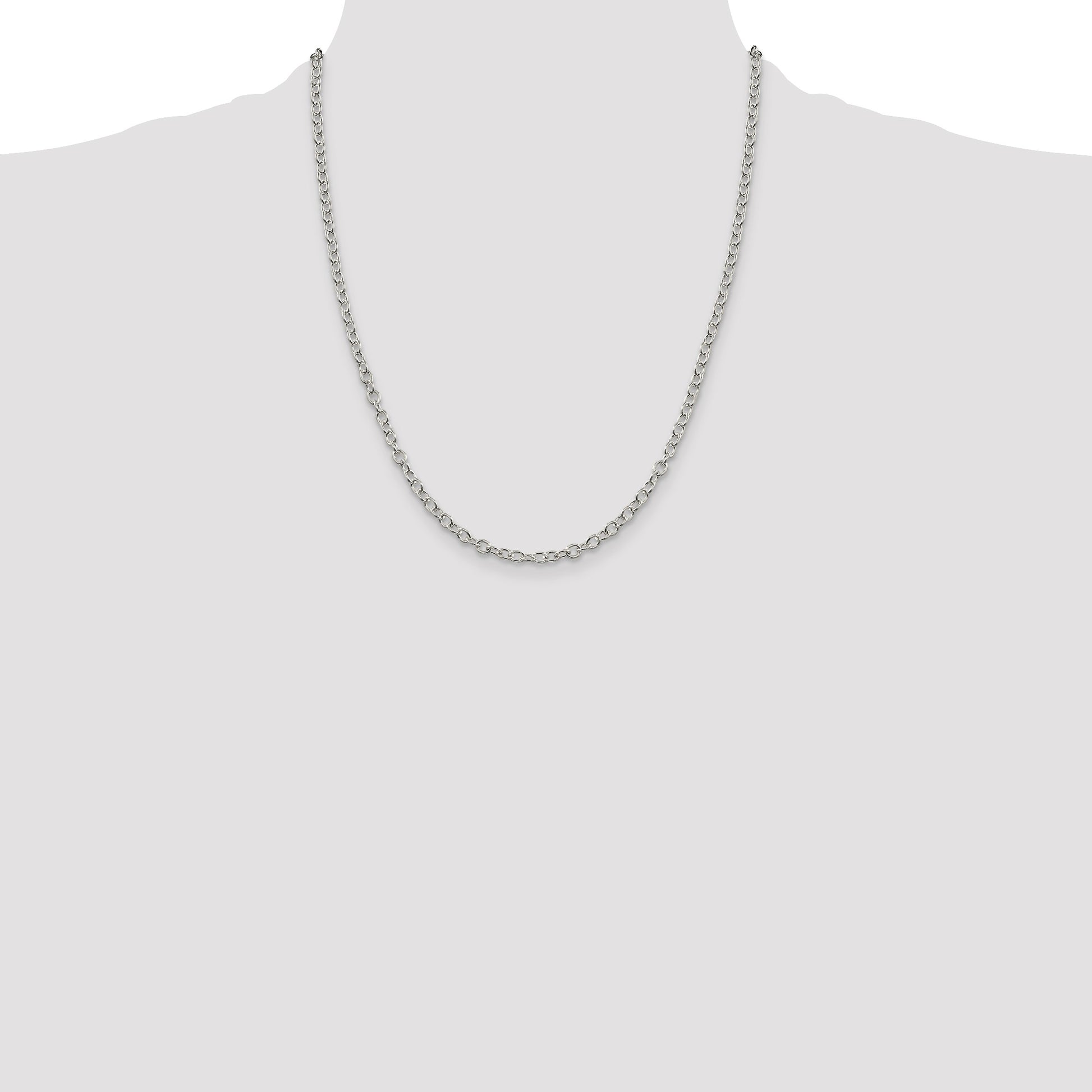 Sterling Silver 3.75mm Oval Cable Chain
