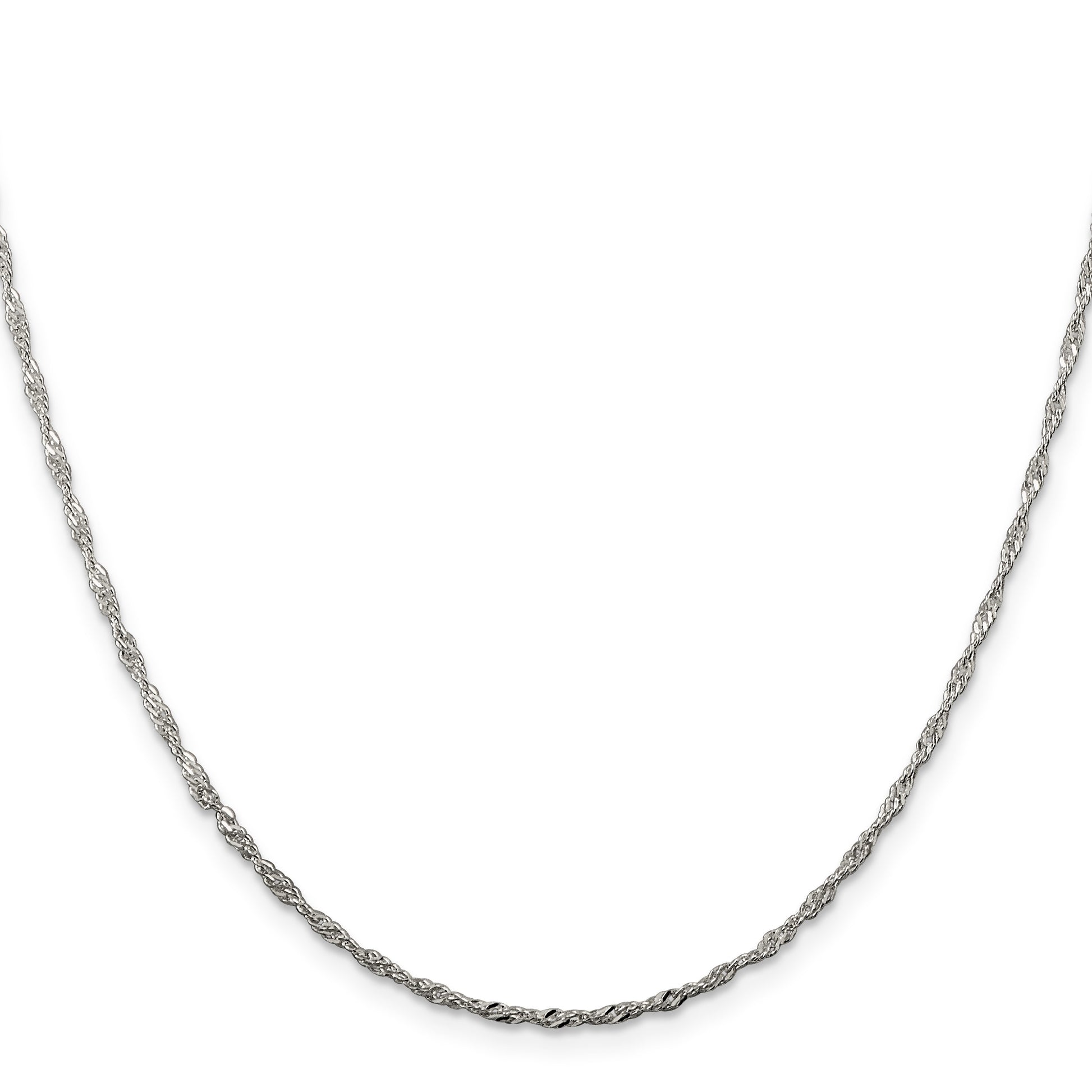 Sterling Silver 1.75mm Singapore Chain w/4in ext.