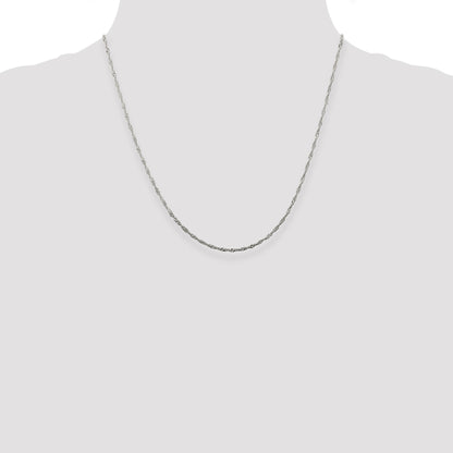 Sterling Silver Rhodium-plated 1.75mm Singapore Chain