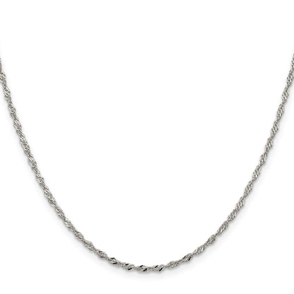 Sterling Silver 2mm Singapore Chain w/2in ext.