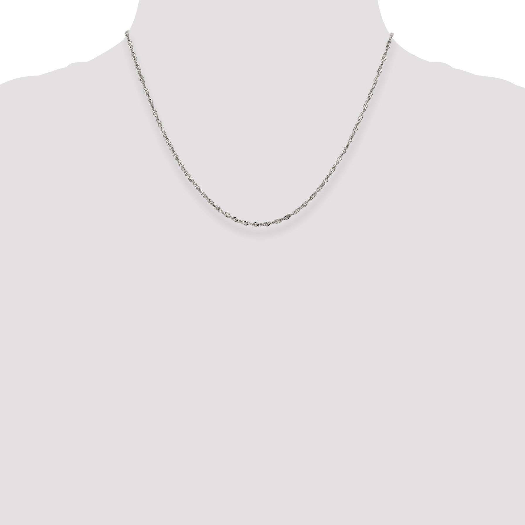 Sterling Silver 2mm Singapore Chain w/2in ext.