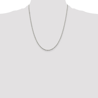 Sterling Silver 2mm Singapore Chain w/4in ext.