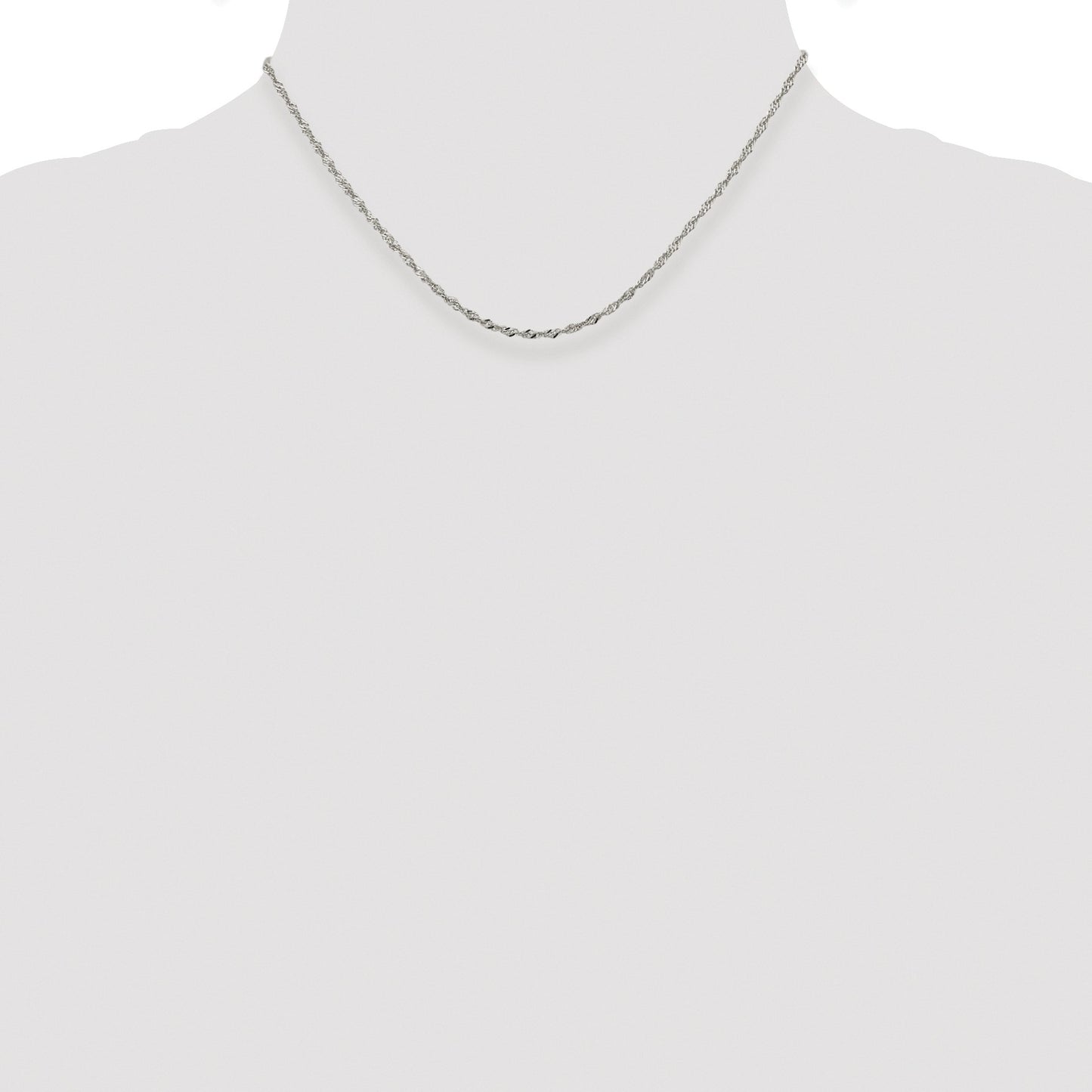 Sterling Silver Rhodium-plated 2mm Singapore Chain