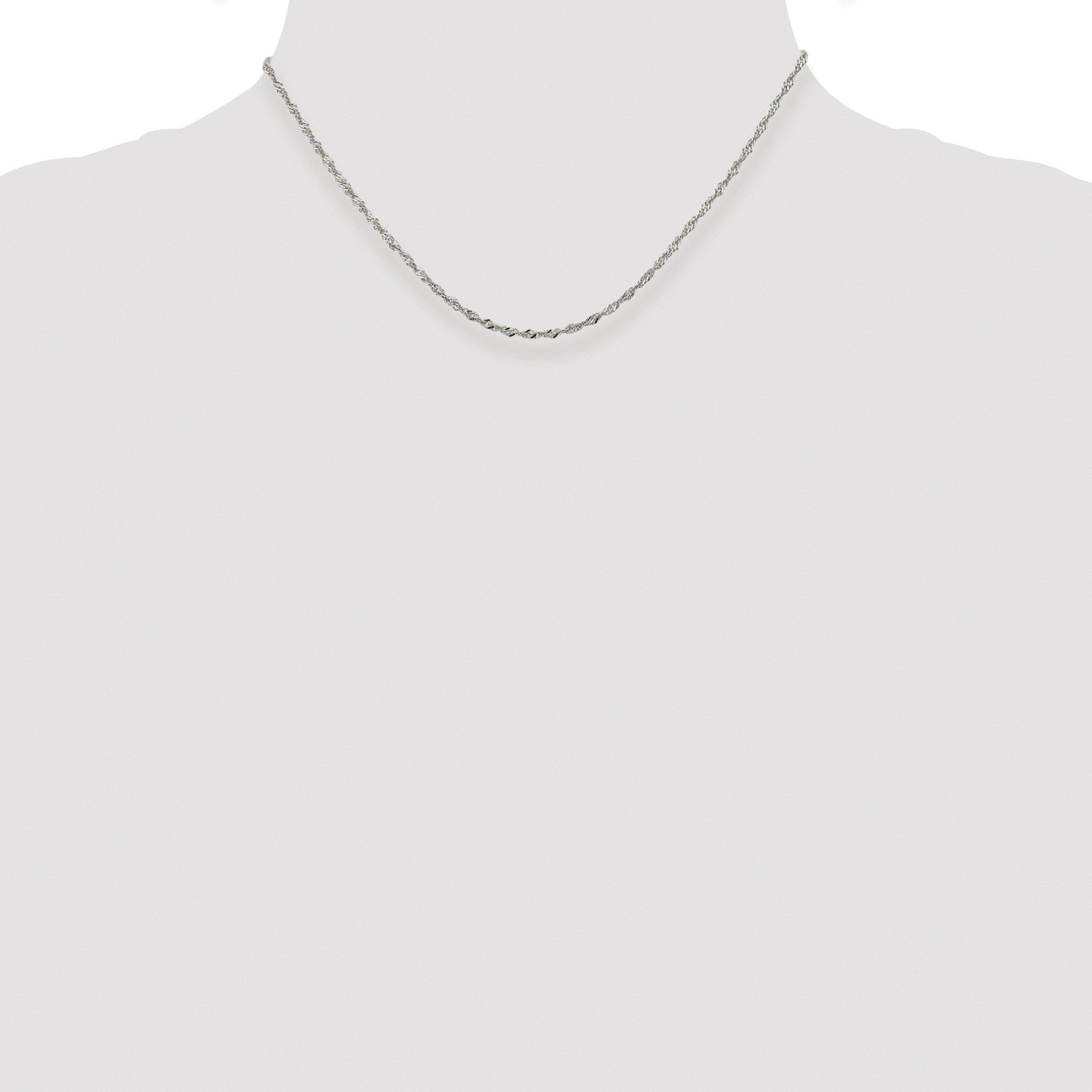 Sterling Silver Rhodium-plated 2mm Singapore Chain