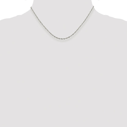 Sterling Silver Rhodium-plated 2mm Singapore Chain