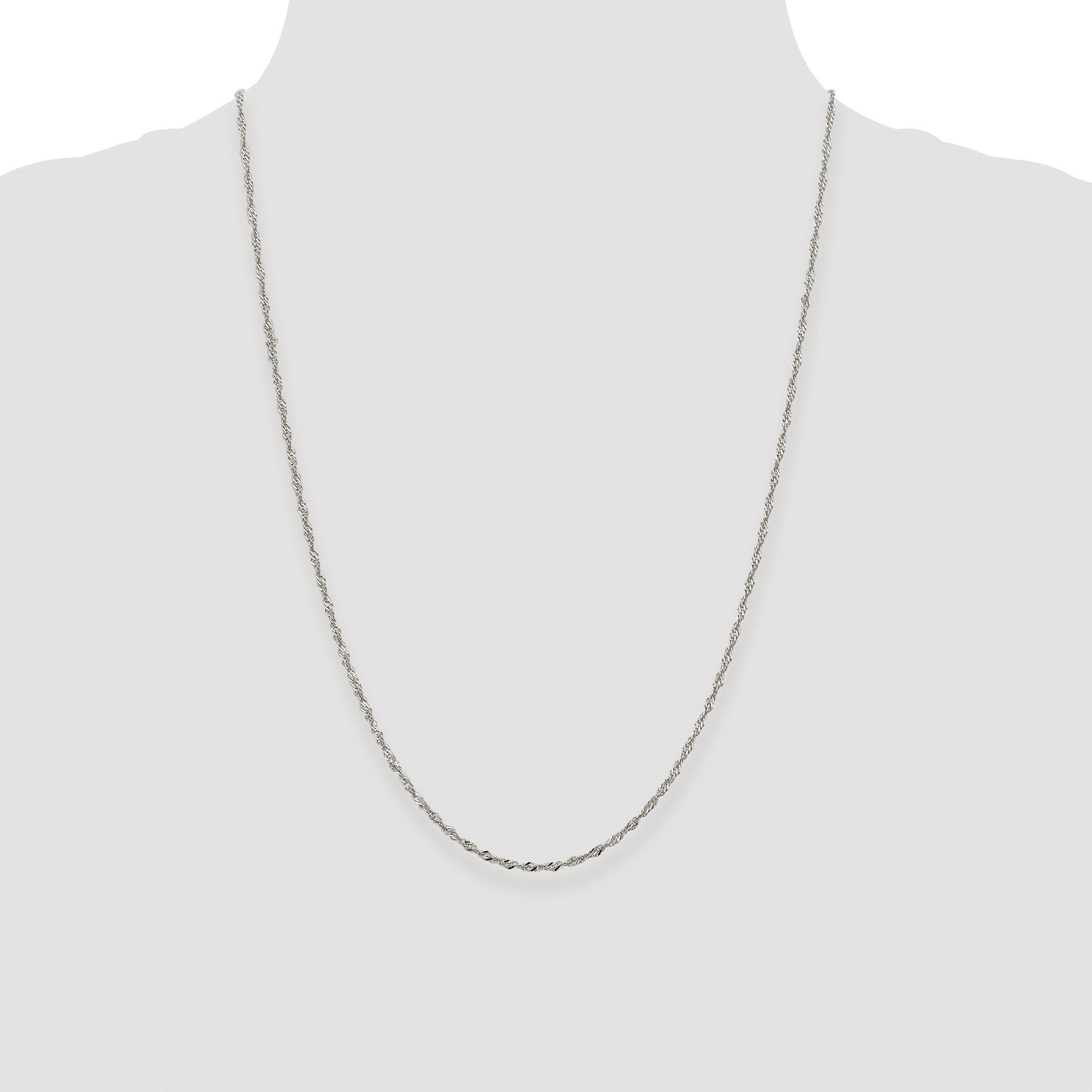 Sterling Silver Rhodium-plated 2mm Singapore Chain