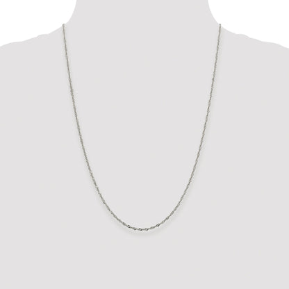 Sterling Silver Rhodium-plated 2mm Singapore Chain