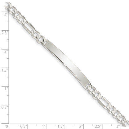 Sterling Silver Figaro Link ID Bracelet