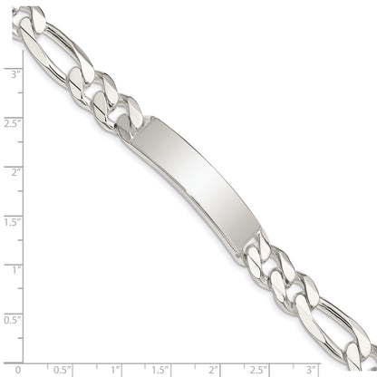 Sterling Silver Figaro Link ID Bracelet
