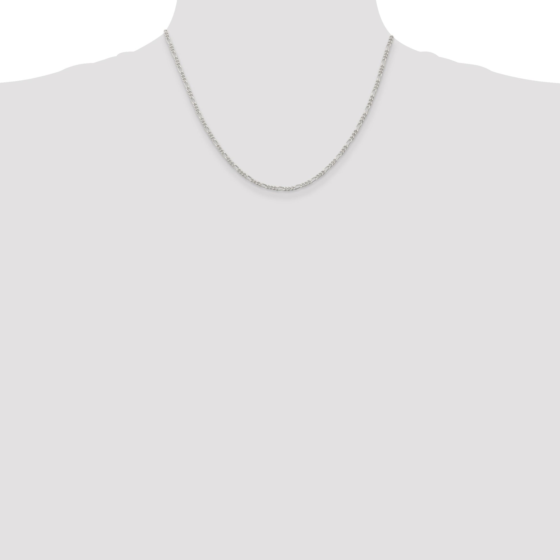 Sterling Silver 2.25mm Figaro Chain