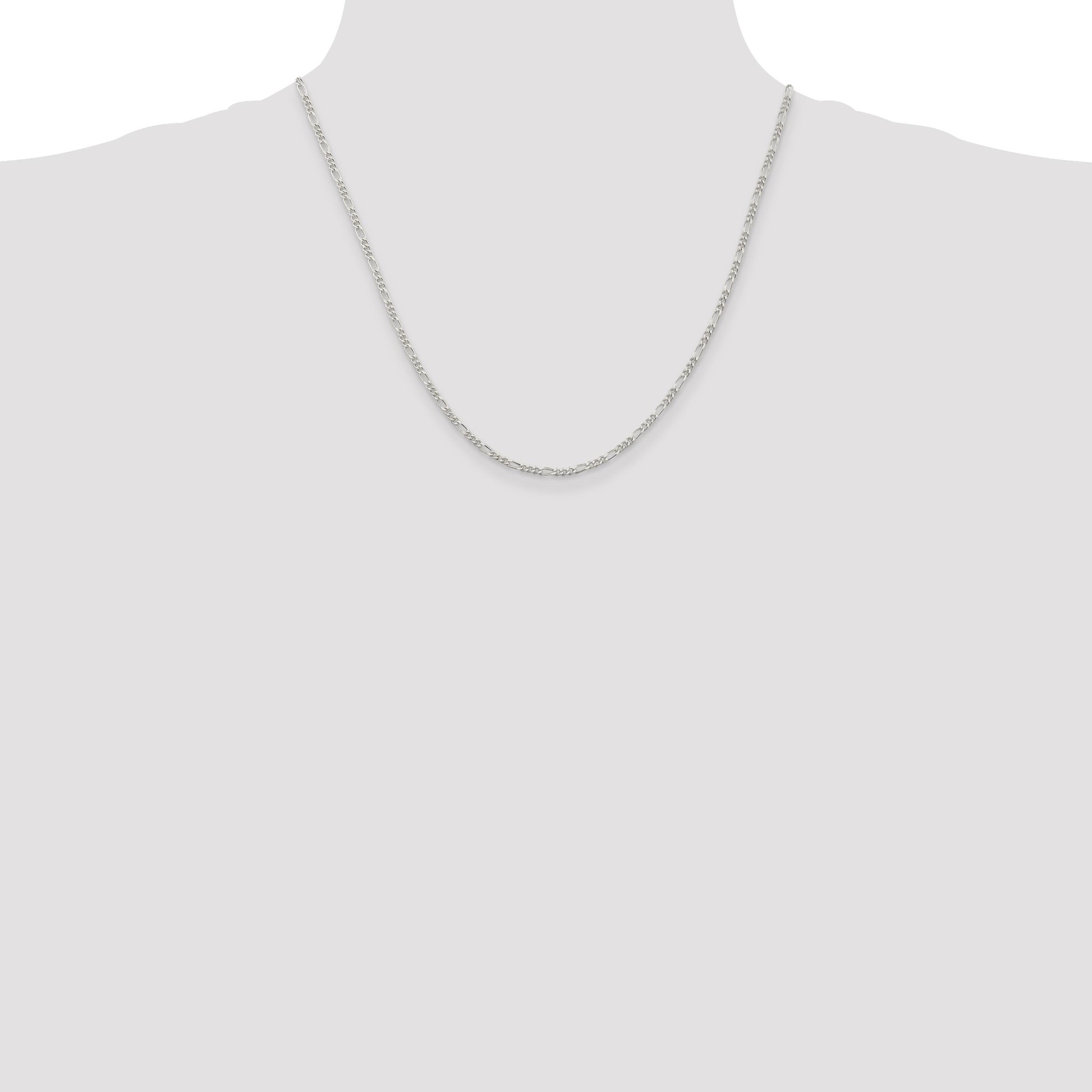 Sterling Silver 2.25mm Figaro Chain