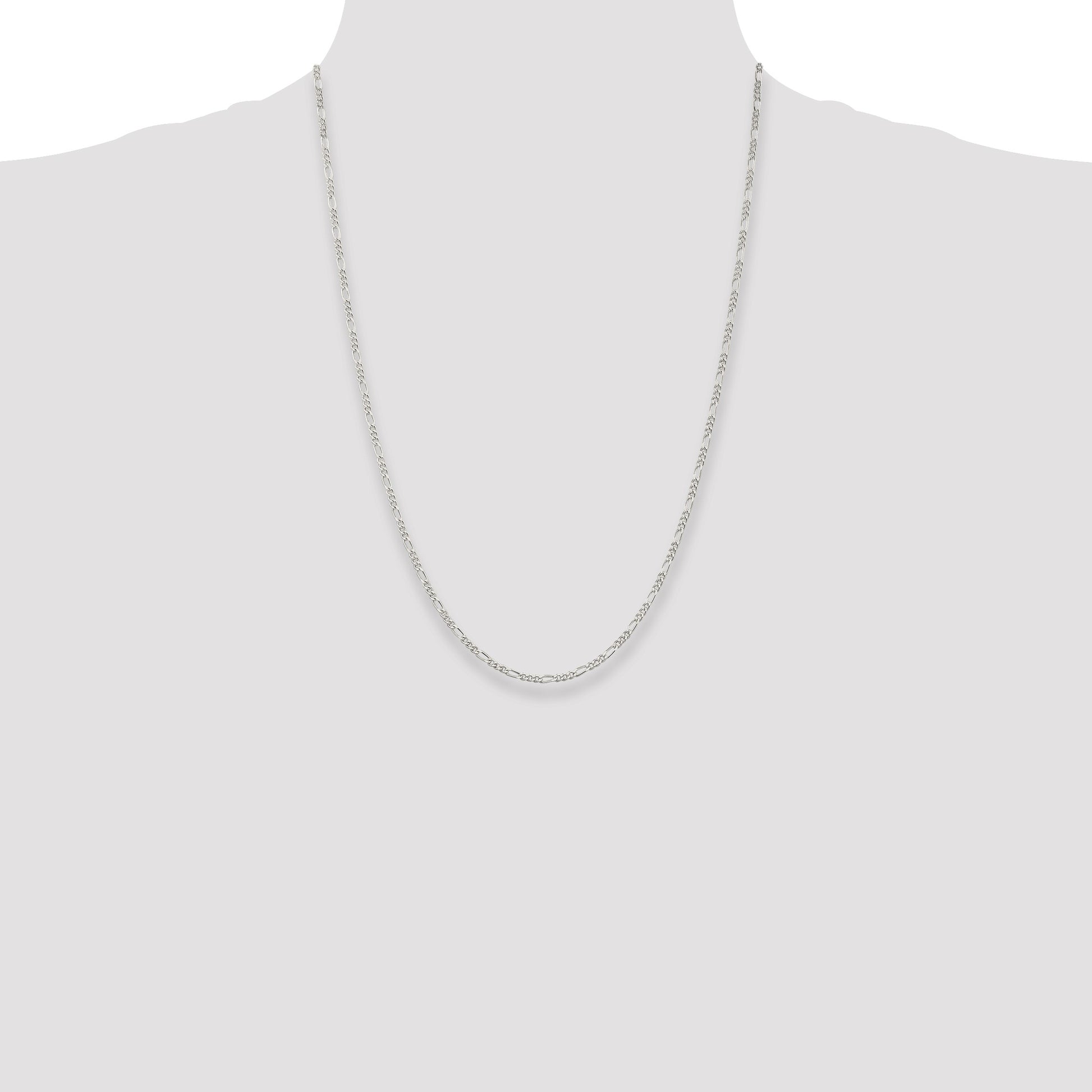 Sterling Silver 2.25mm Figaro Chain