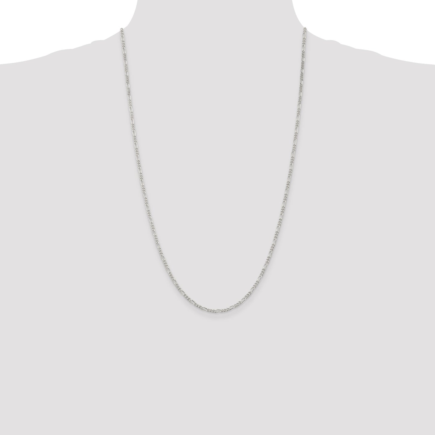 Sterling Silver 2.25mm Figaro Chain