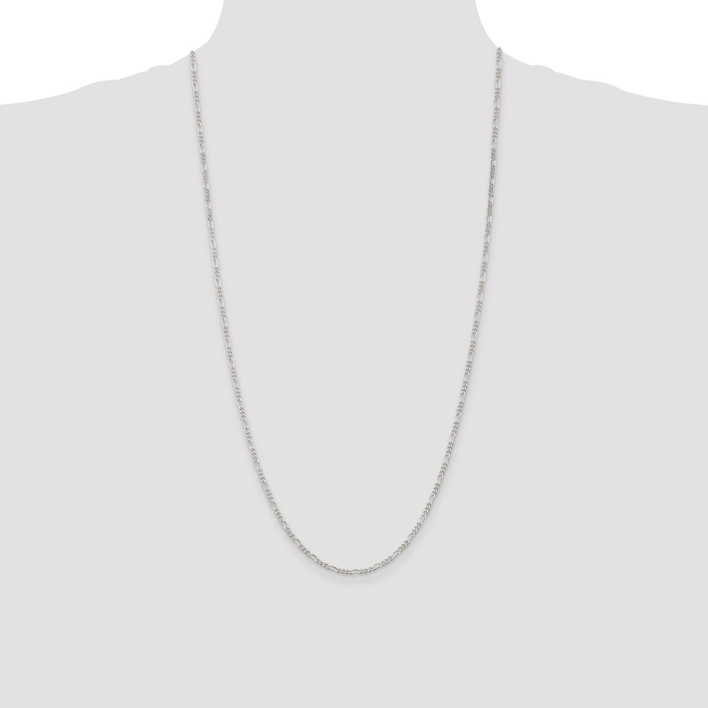 Sterling Silver 2.25mm Figaro Chain