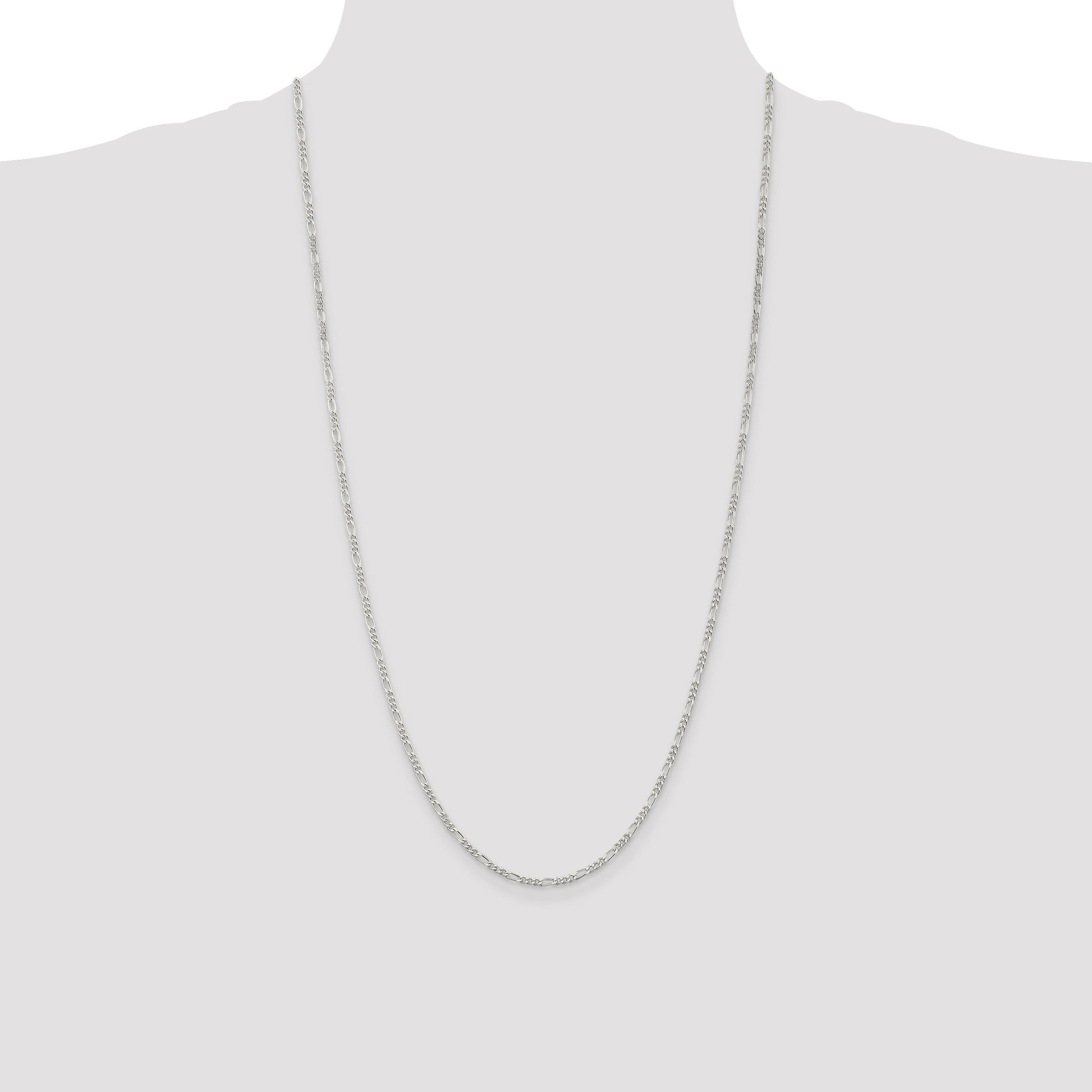 Sterling Silver 2.25mm Figaro Chain