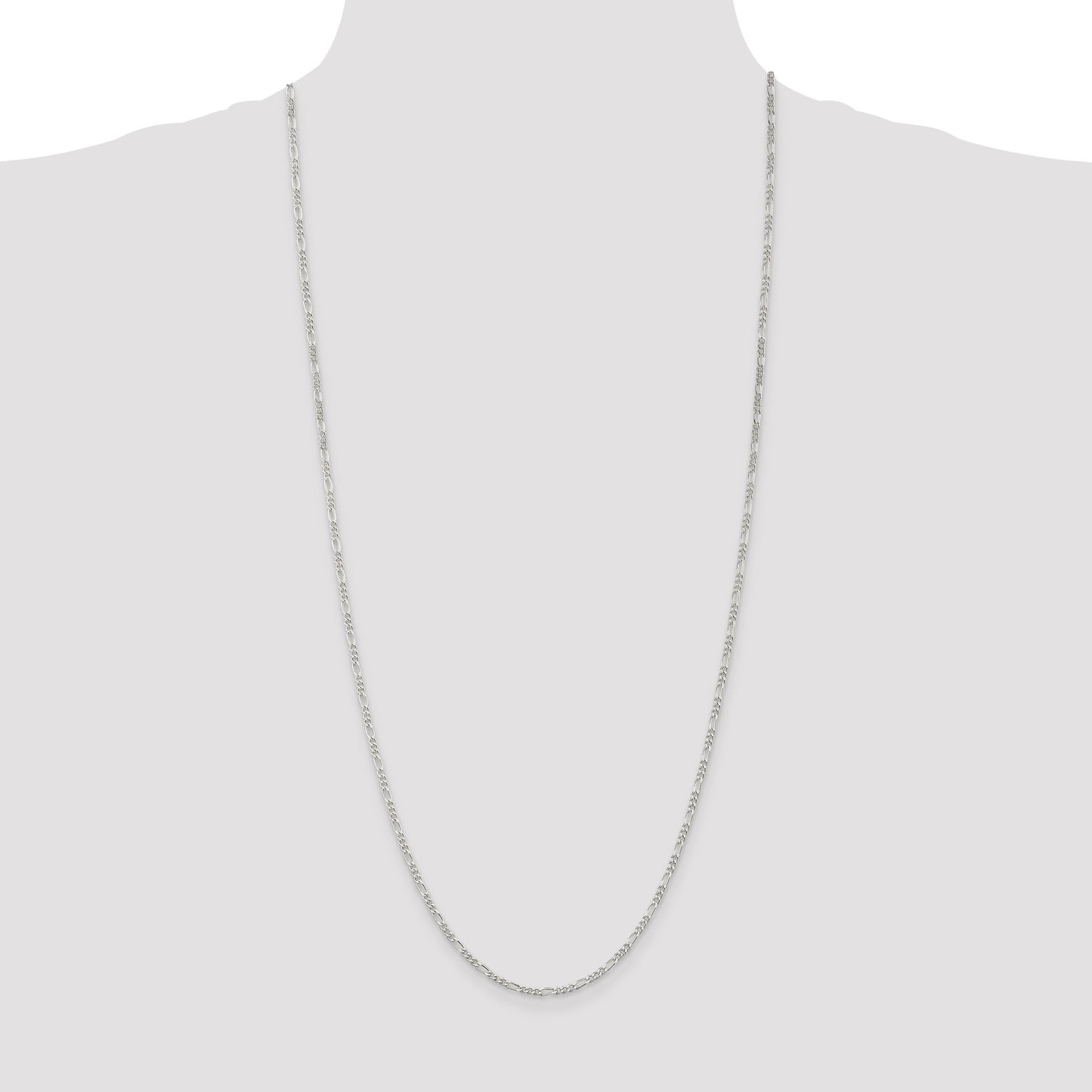 Sterling Silver 2.25mm Figaro Chain