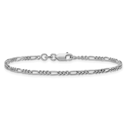 Sterling Silver Rhodium-plated 2.25mm Figaro Chain