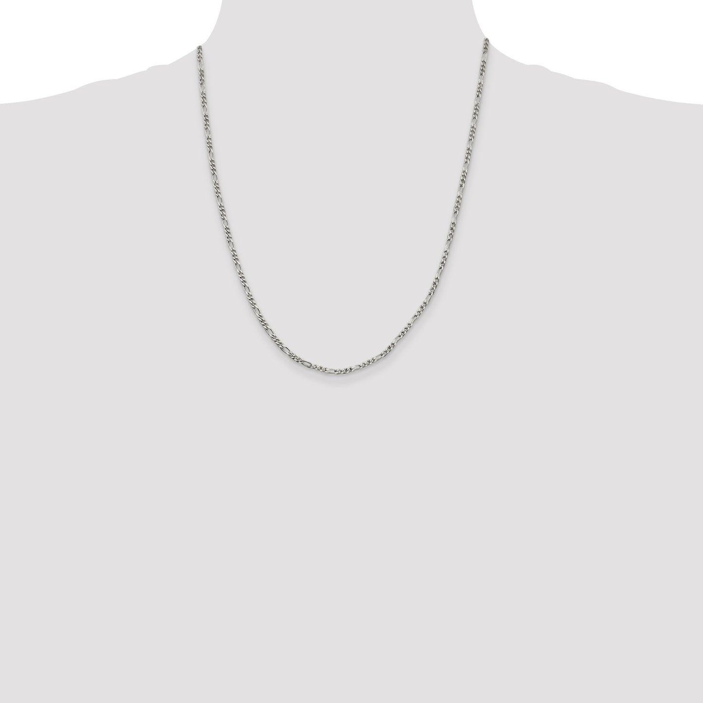 Sterling Silver 2.5mm Figaro Chain