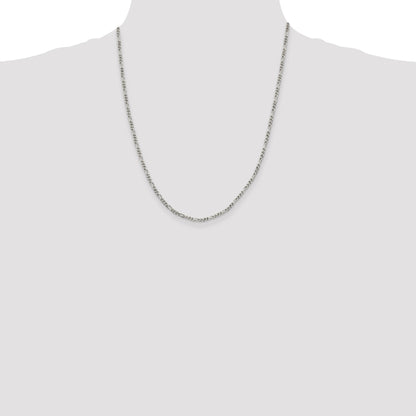 Sterling Silver 2.5mm Figaro Chain