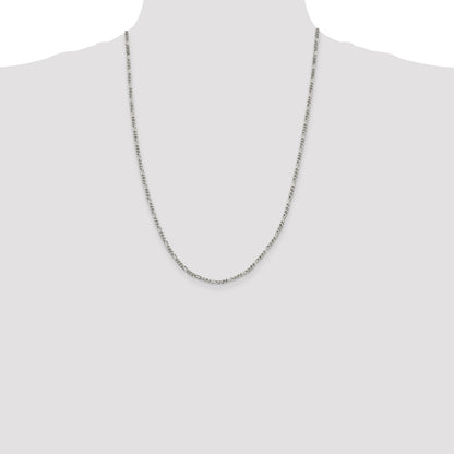 Sterling Silver 2.5mm Figaro Chain
