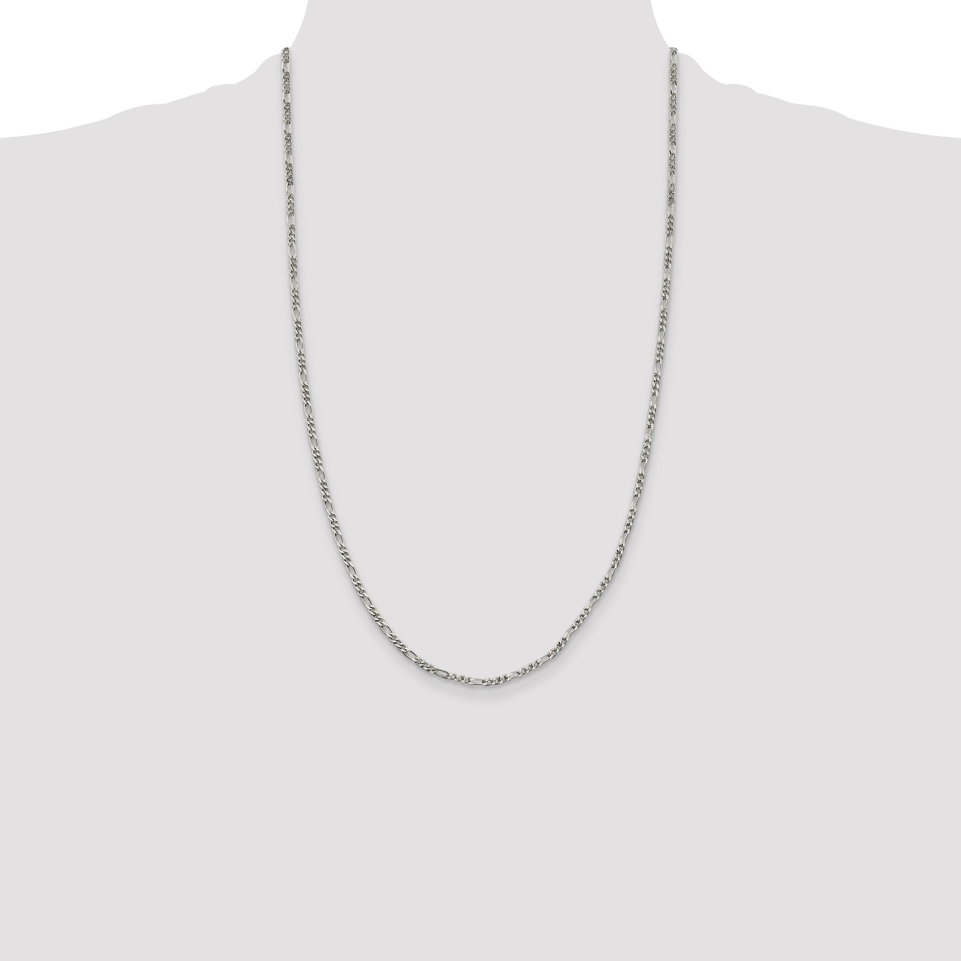 Sterling Silver 2.5mm Figaro Chain