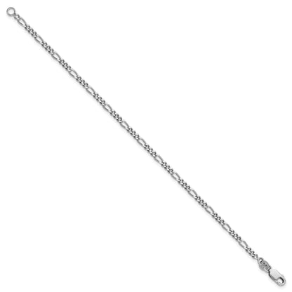 Sterling Silver Rhodium-plated 2.5mm Figaro Chain