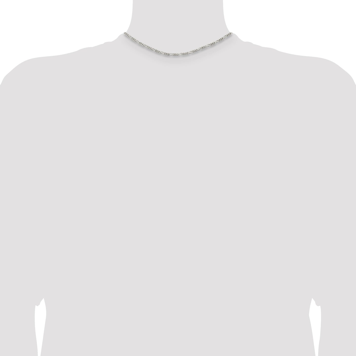 Sterling Silver 2.85mm Figaro Chain