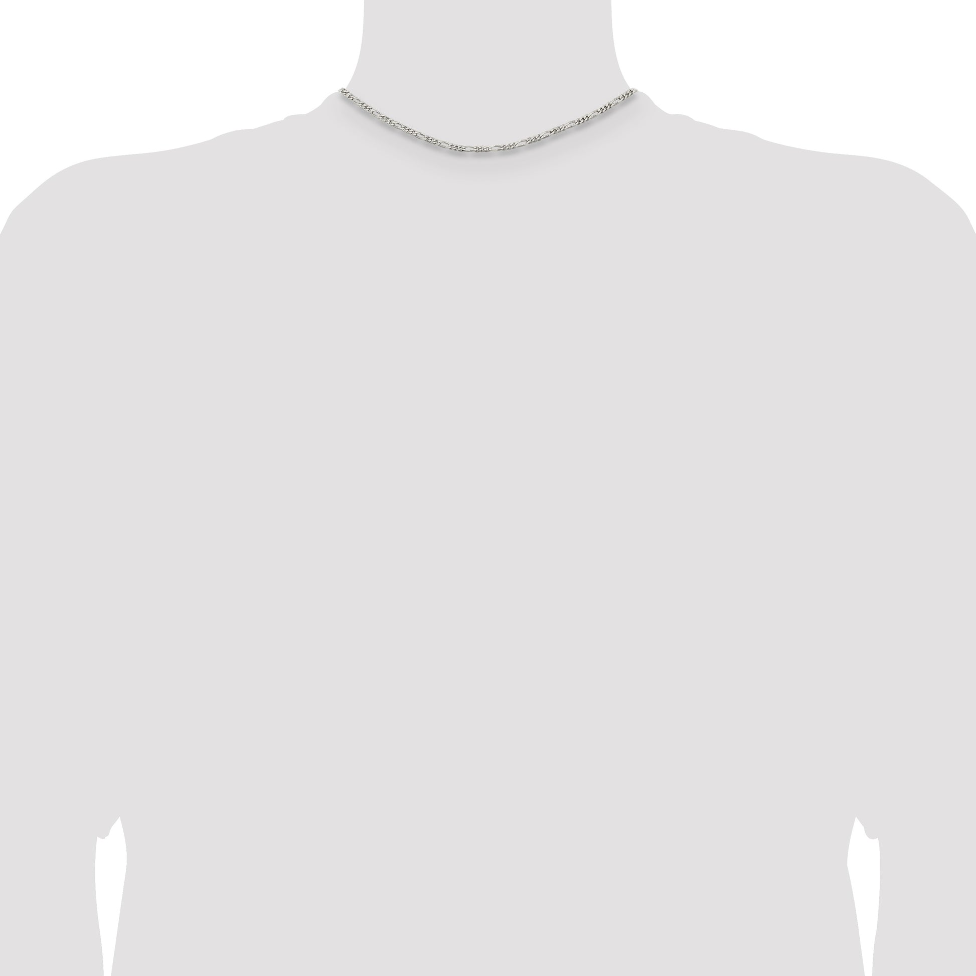 Sterling Silver 2.85mm Figaro Chain