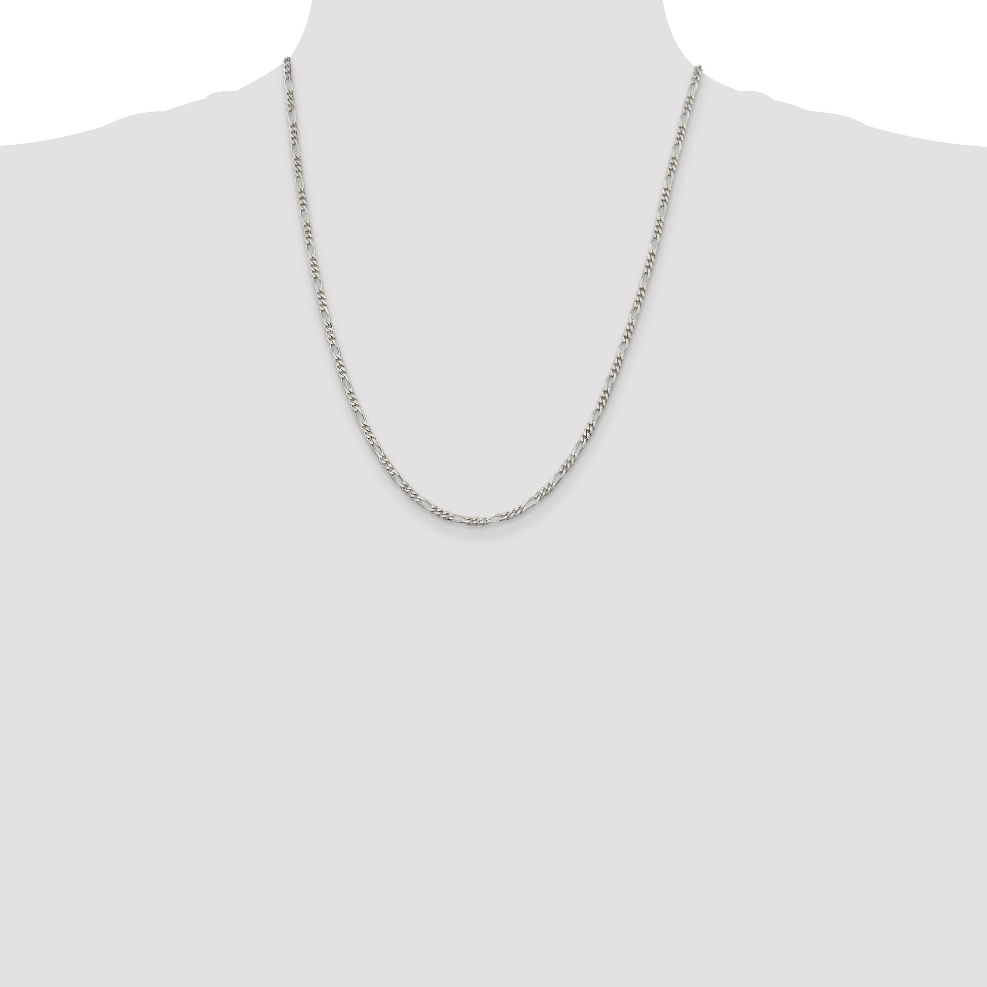Sterling Silver 2.85mm Figaro Chain
