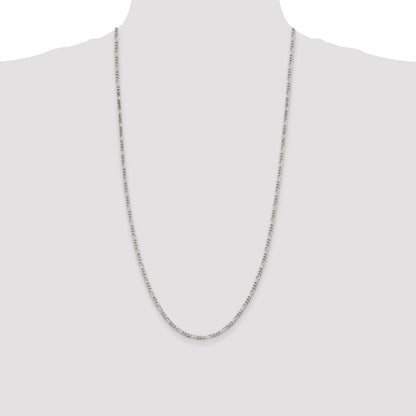 Sterling Silver 2.85mm Figaro Chain