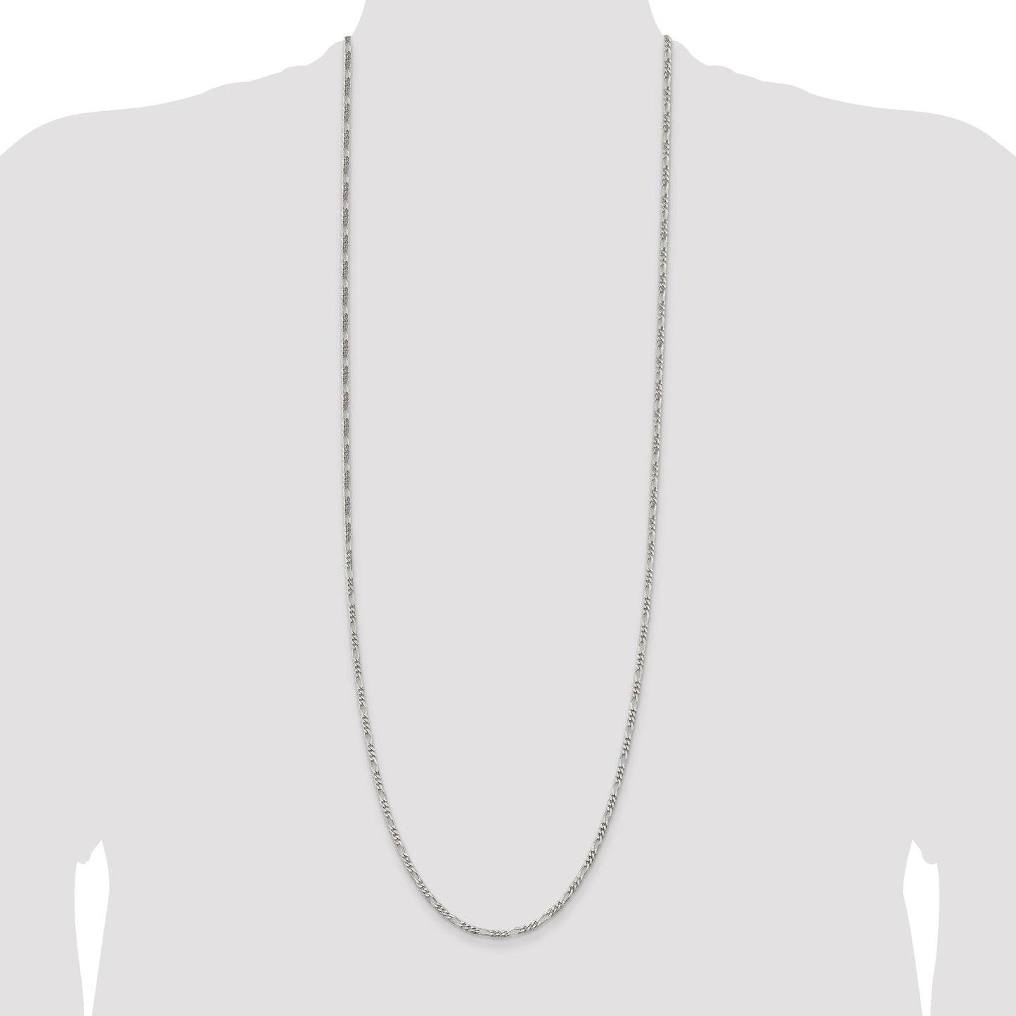 Sterling Silver 2.85mm Figaro Chain