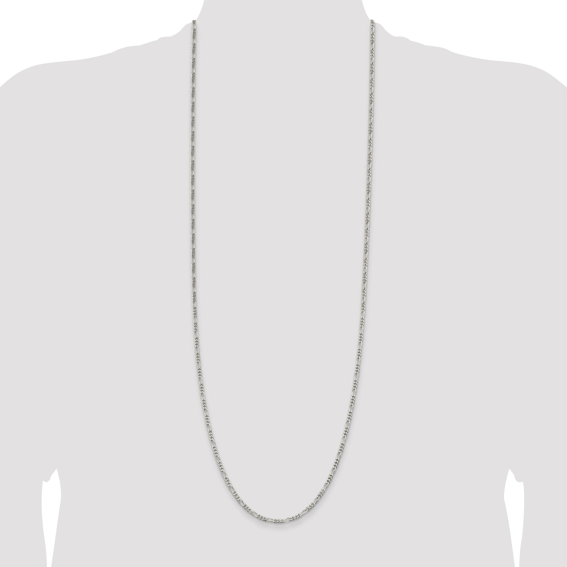 Sterling Silver 2.85mm Figaro Chain