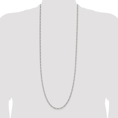 Sterling Silver 2.85mm Figaro Chain