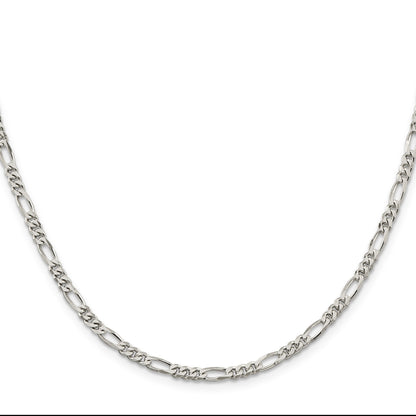Sterling Silver Rhodium-plated 3.5mm Figaro Chain