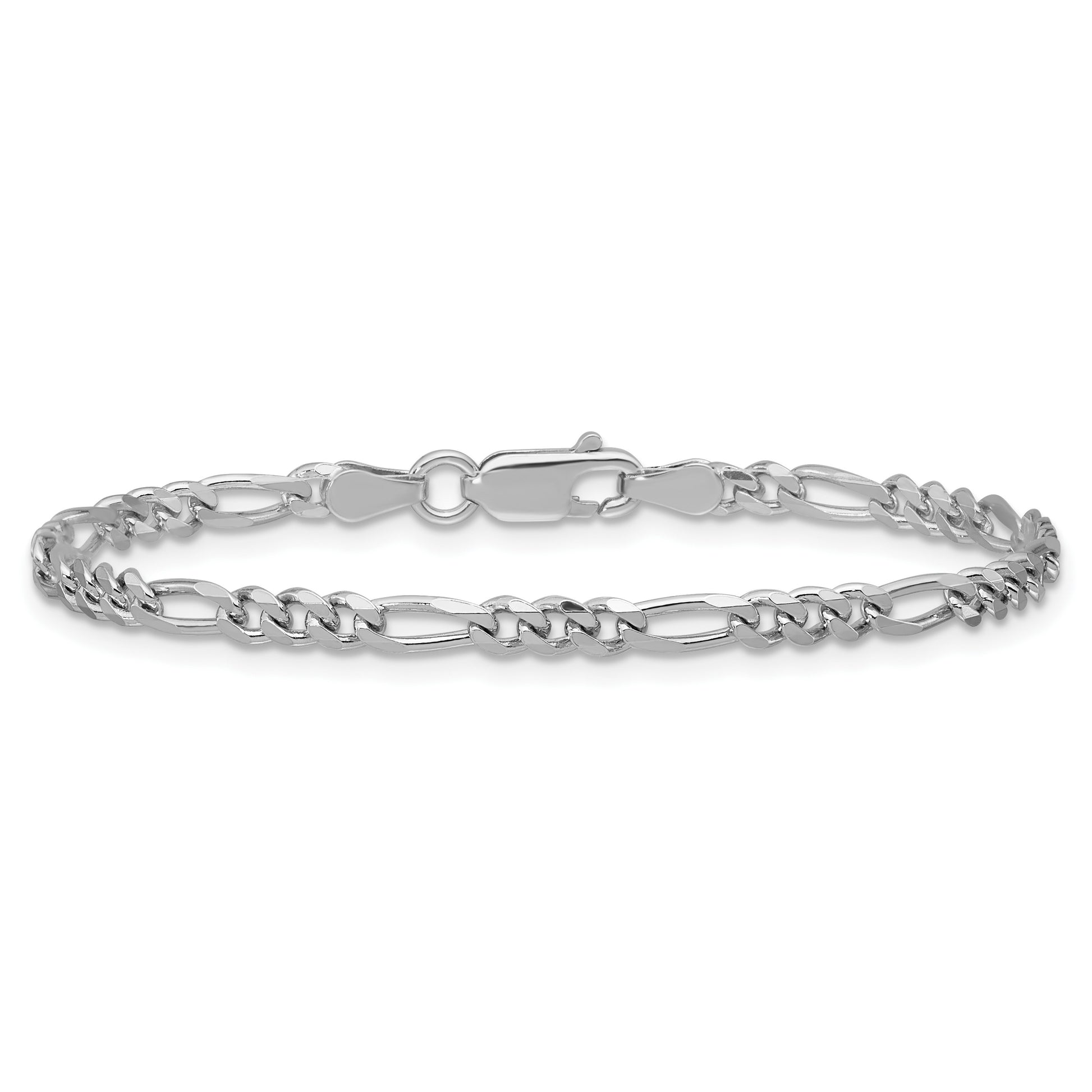 Sterling Silver Rhodium-plated 3.5mm Figaro Chain