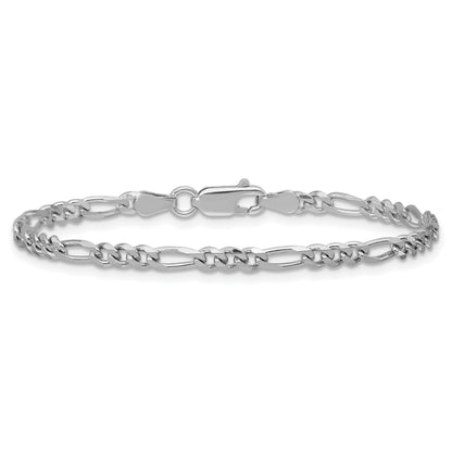 Sterling Silver Rhodium-plated 3.5mm Figaro Chain