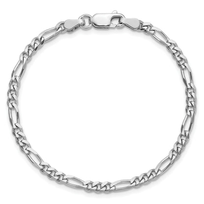 Sterling Silver Rhodium-plated 3.5mm Figaro Chain