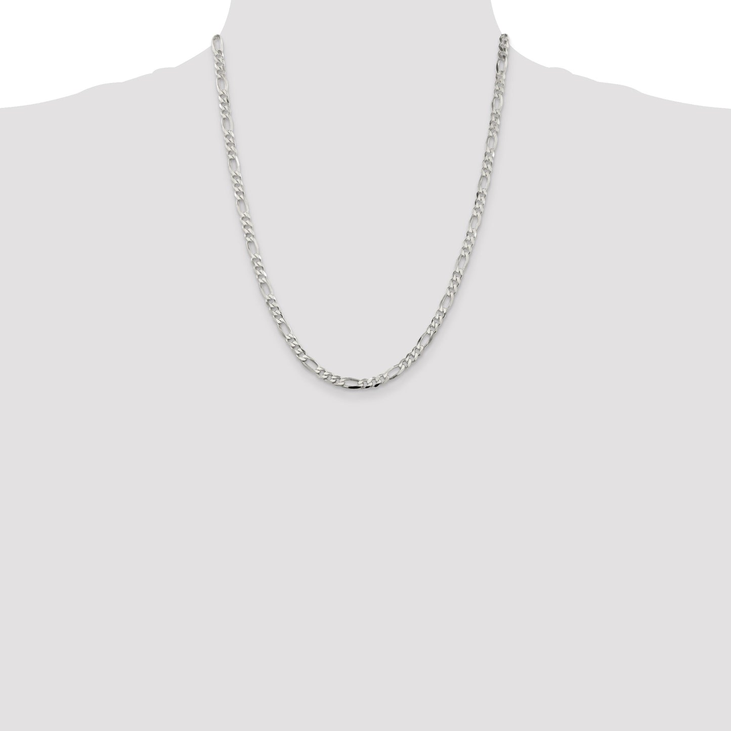 Sterling Silver 4.5mm Figaro Chain
