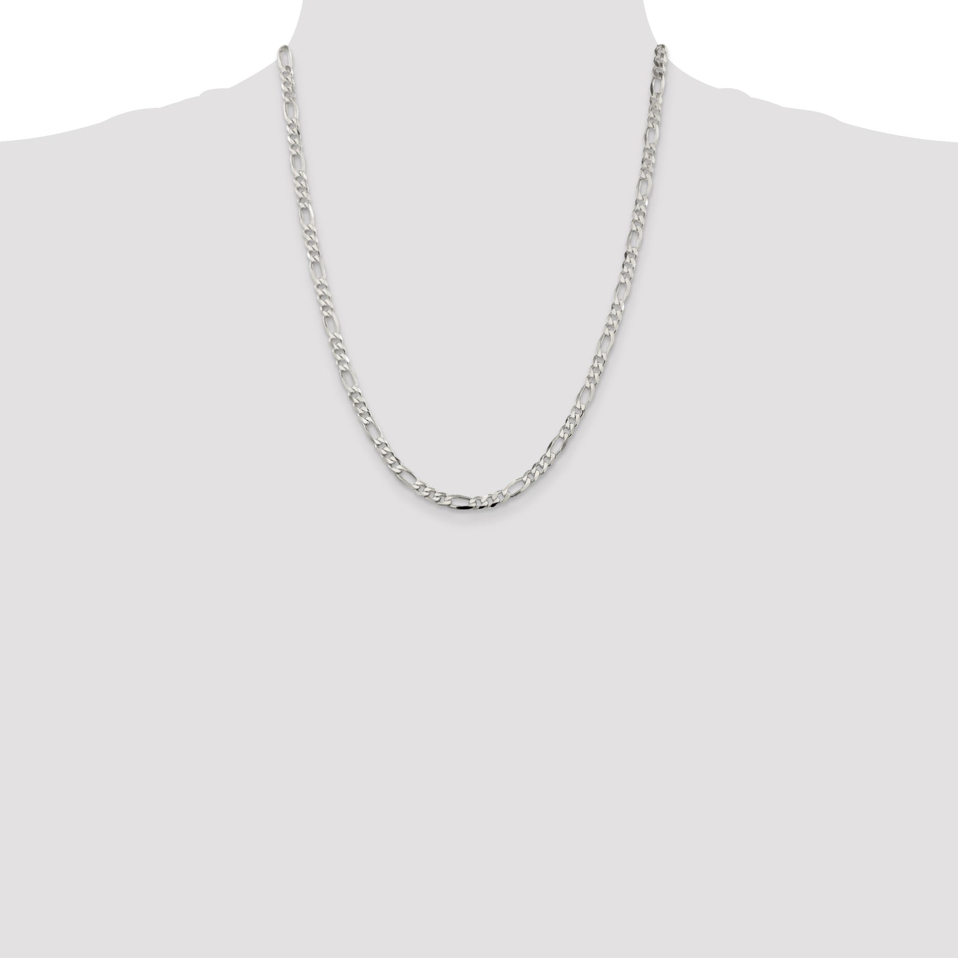 Sterling Silver 4.5mm Figaro Chain