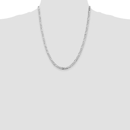 Sterling Silver Rhodium-plated 4.5mm Figaro Chain