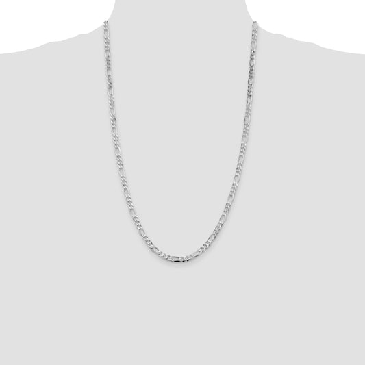 Sterling Silver Rhodium-plated 4.5mm Figaro Chain