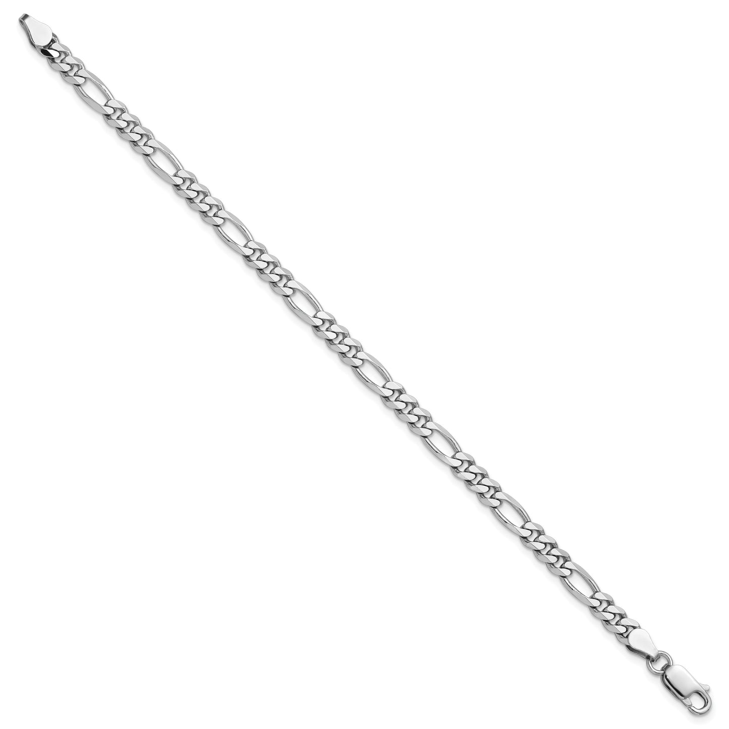 Sterling Silver Rhodium-plated 4.5mm Figaro Chain
