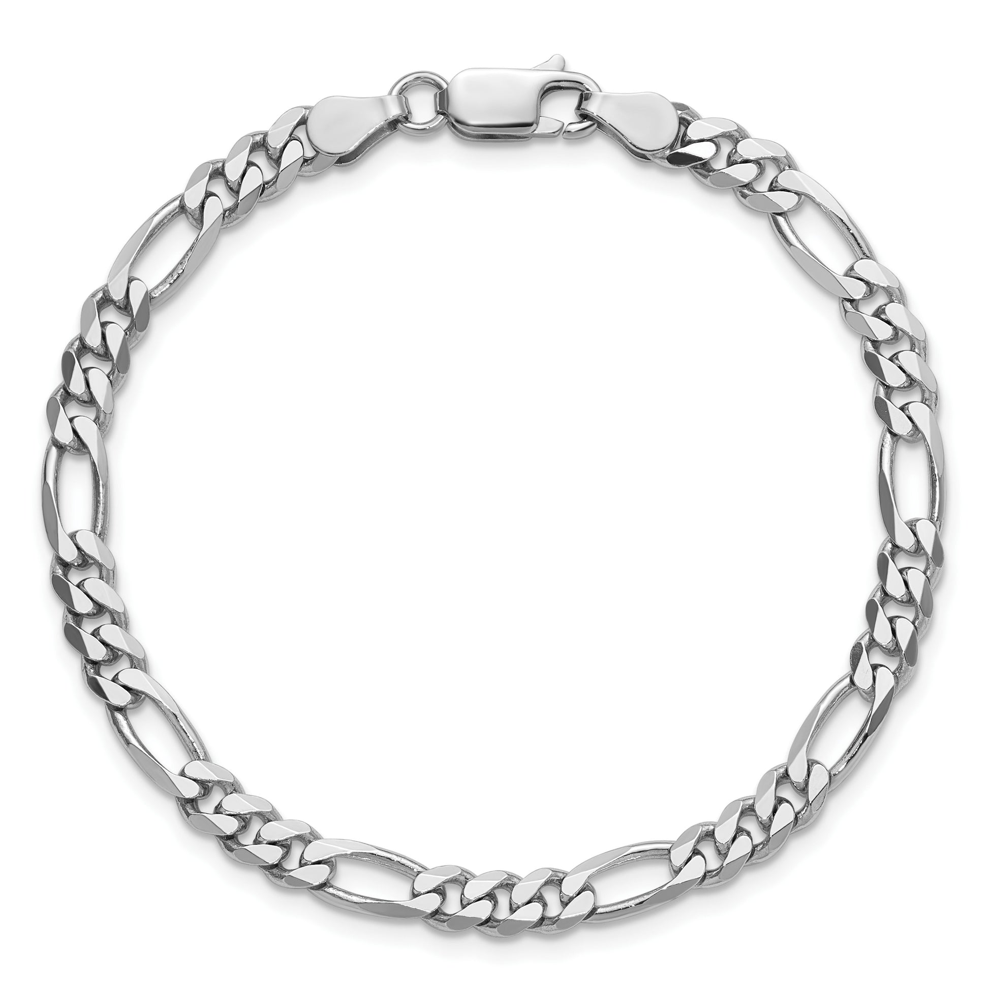 Sterling Silver Rhodium-plated 4.5mm Figaro Chain