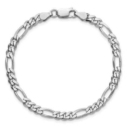 Sterling Silver Rhodium-plated 4.5mm Figaro Chain