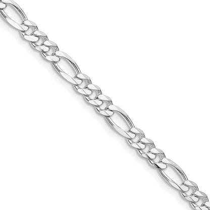 Sterling Silver Rhodium-plated 4.5mm Figaro Chain