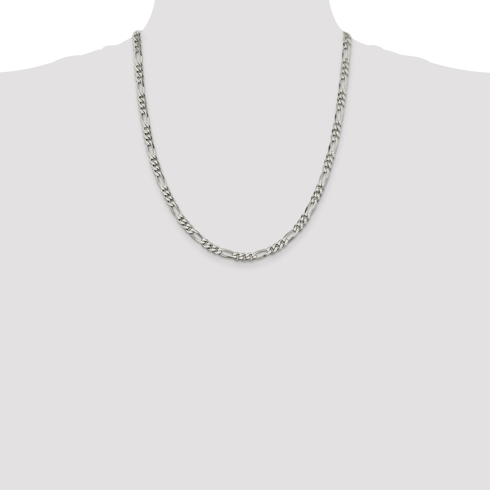 Sterling Silver 5.5mm Figaro Chain