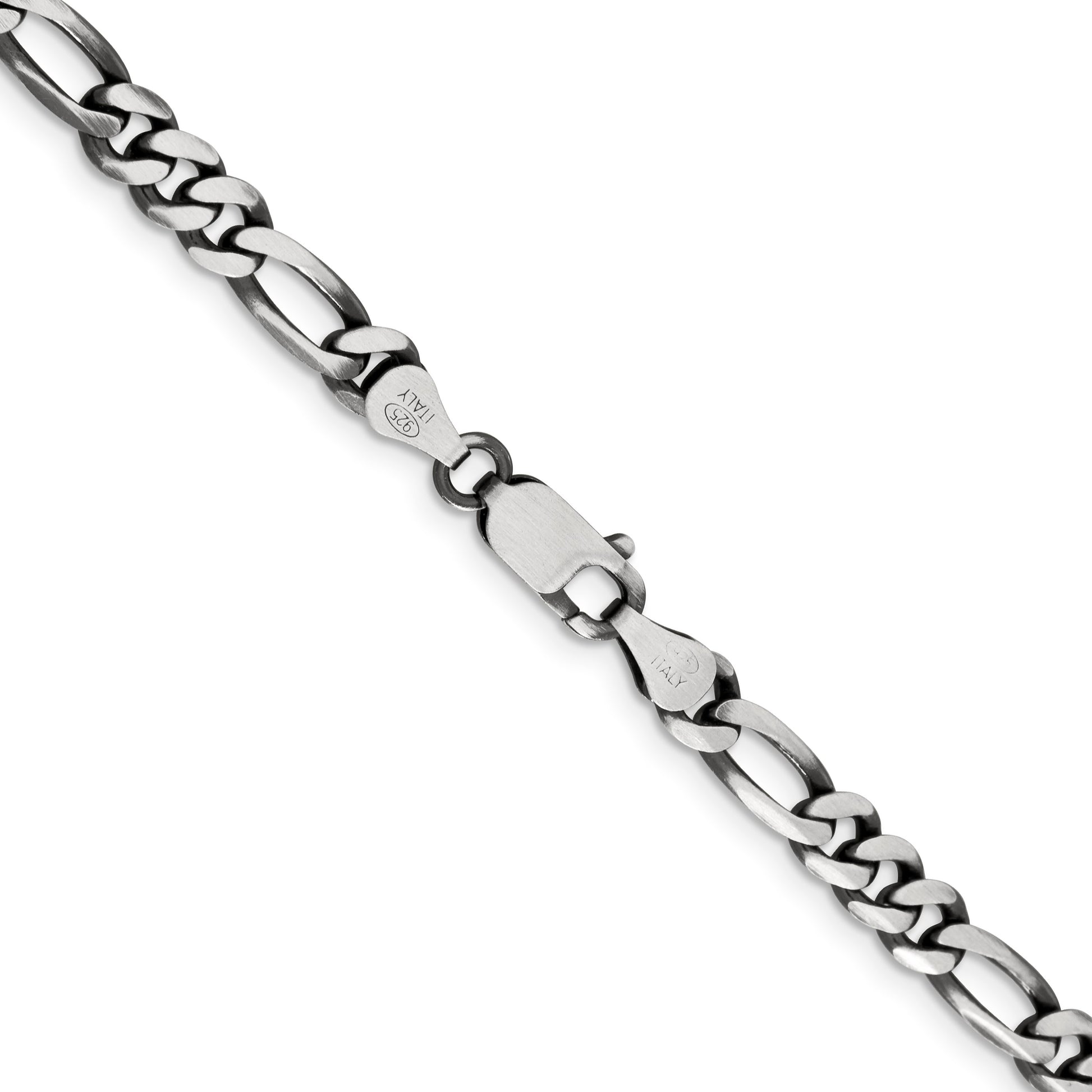 Sterling Silver Antiqued 5.5mm Figaro Chain