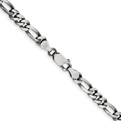 Sterling Silver Antiqued 5.5mm Figaro Chain