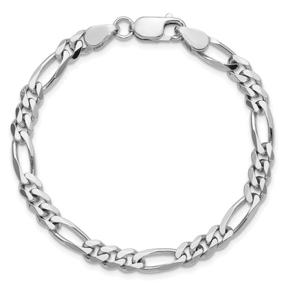 Sterling Silver Rhodium-plated 5.25mm Figaro Chain